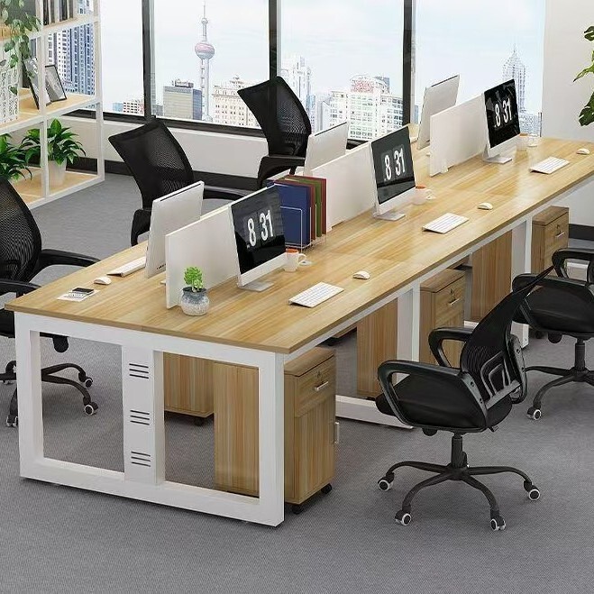 Modern office desk, computer desk, staff 2/4/6/person workstation, office desk and chair combination, desktop writing desk