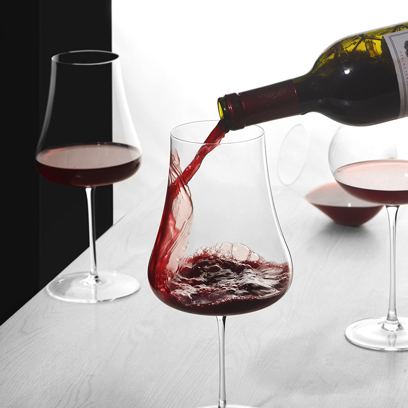 Tazas de vino de cristal, tazas de pie alto, tazas de vino de bordeaux, tazas de vino ultrafinas