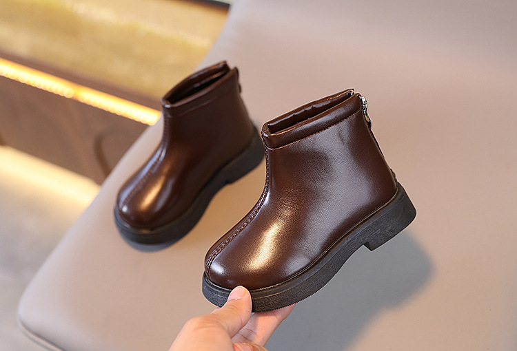 Bottes Martin pour garçons, automne-hiver 2024, nouvelles bottes basses en cuir à semelle souple de style britannique pour filles, tendance pour les petites et_voghion.com
