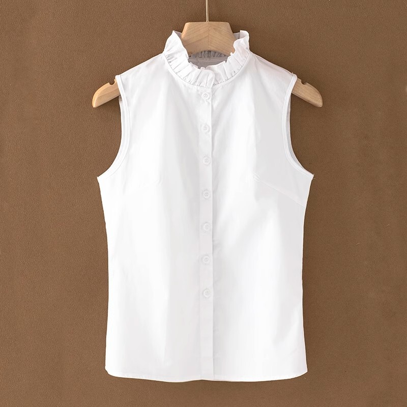 Cotton French Wood Ear Collar False Collar Women's All-match False Collar Base Shirt Women's Sleeveless Shirt Inner Vest False Collar