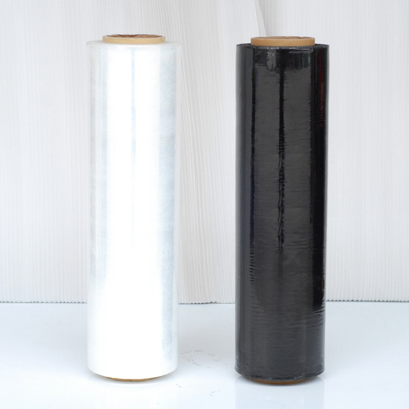Película estirable negra Película estirable Logística industrial Película de embalaje Película al por mayor Película estirable de 50cm Suministro directo de fábrica