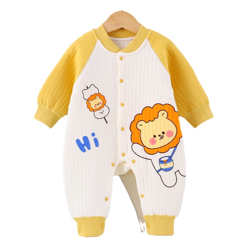 23 nuevo bebé lindo de tres capas cálido mono Otoño e Invierno cómodo hombre y mujer bebé mameluco de entrega de una pieza