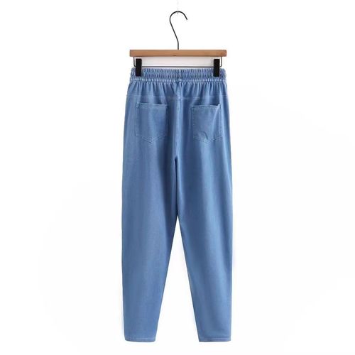 Silk Jeans for Women - Summer Thin Model 2025 Loose Wide Leg High Waist Flowy Pants for Petite Women