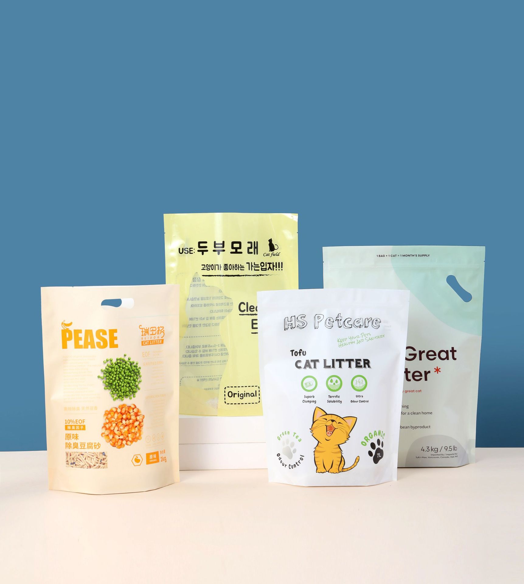 Bolsas de embalaje de alimentos al vacío bolsas de té bolsas de café bolsas de ocho lados cuerda de sellado fácil de desgarrar bolsas auto-selladas