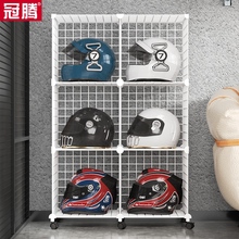 MC45头盔收纳柜摩托车帽子家用电动车帽头盔展示盒机车装备放