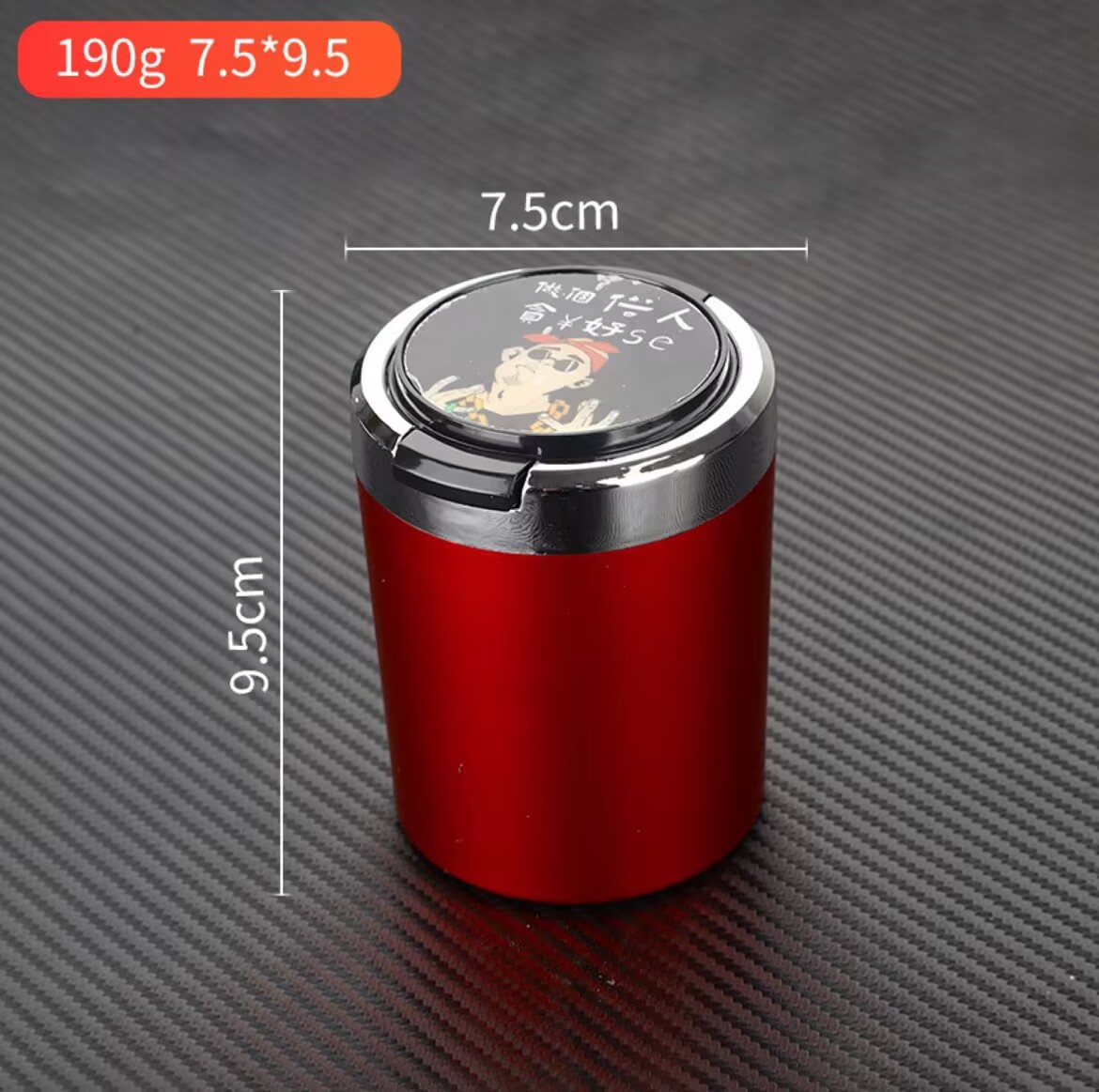 Car Ashtray Universal Personalized Creative with Light Trendy Metal with Lid Ceramic Liner Ashtray
