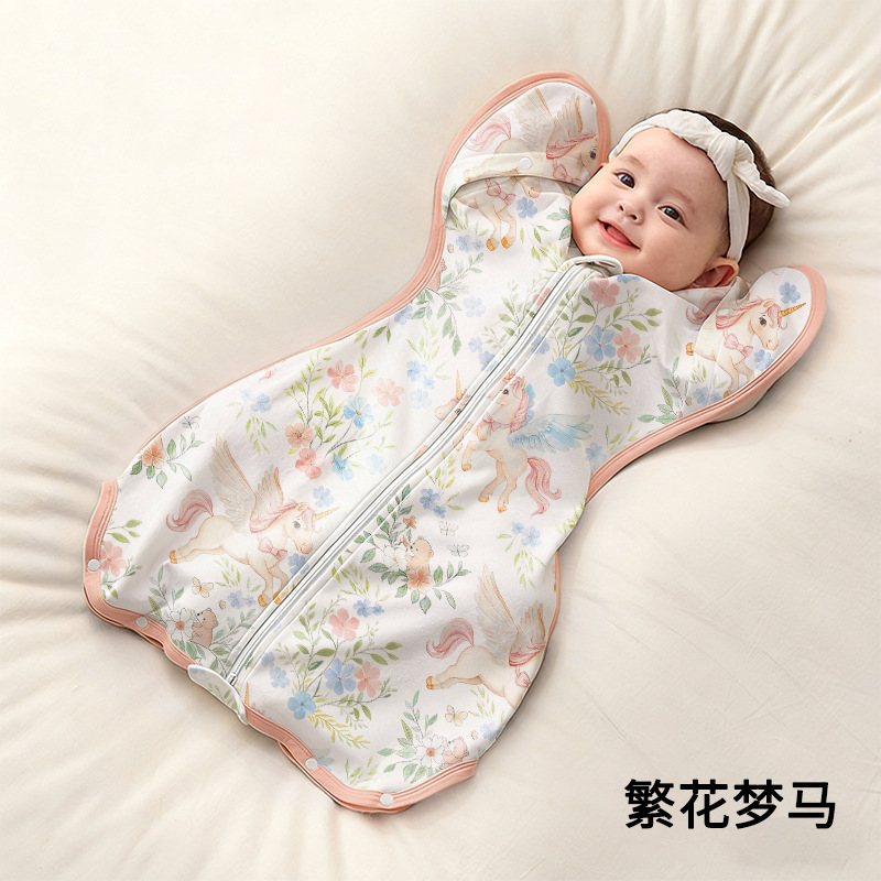 Factory Direct Supply Baby Surrender-Style Sleeping Bag, All-Season Anti-Kick Quilt, Pure Cotton Newborn Baby Anti-Startle Swaddle