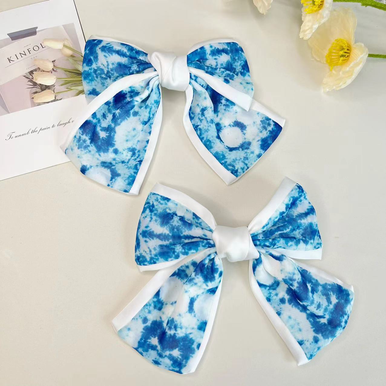 Ethnic Style Tie-Dye Jewelry Bow Hair Accessories Hairpin Cultural and Creative Jewelry Small Fresh Niche Tie-Dye Hairpin Headdress