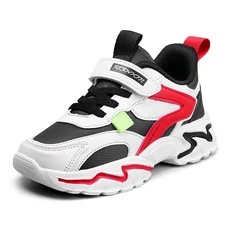 Zapatos remotos para niños zapatos para correr de otoño e invierno zapatillas de superficie de cuero impermeables zapatos casuales ligeros para niños medianos y grandes niños