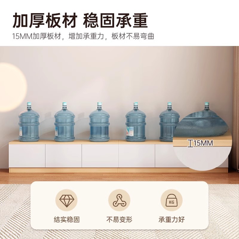 Gabinete de televisión sala de estar doméstica pequeña casa 2025 nueva red de almacenamiento de aterrizaje almacenamiento integrado gabinete de televisión simple