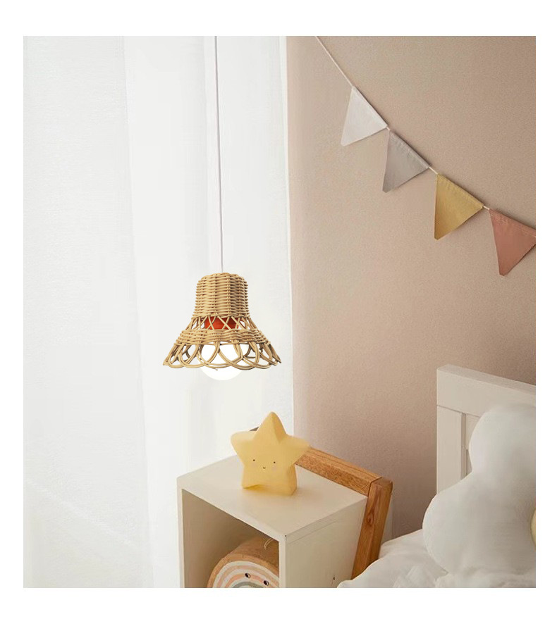 ins estilo nórdico habitación de niños candelabro de caña decoración de tienda de tejer a mano lámpara trenzada accesorios de fotografía