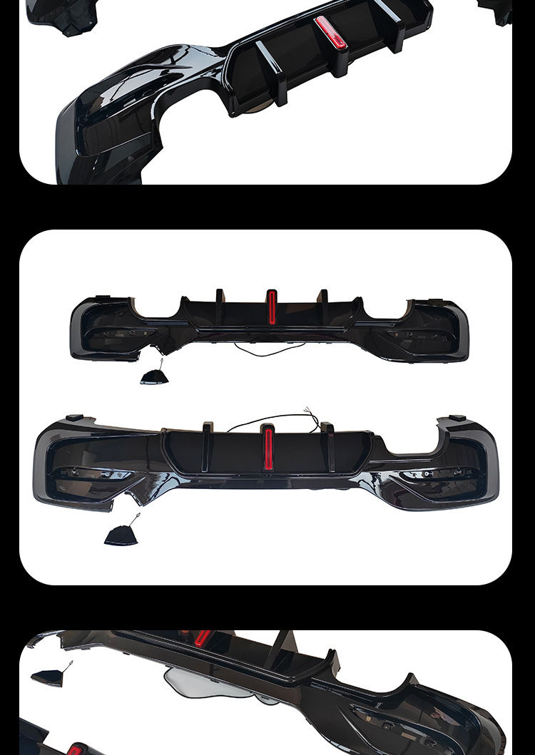 Suitable for BMW 1 series rear lip F20 later modified MP model with light rear lip carbon pattern four-out rear spoiler double-out rear lip