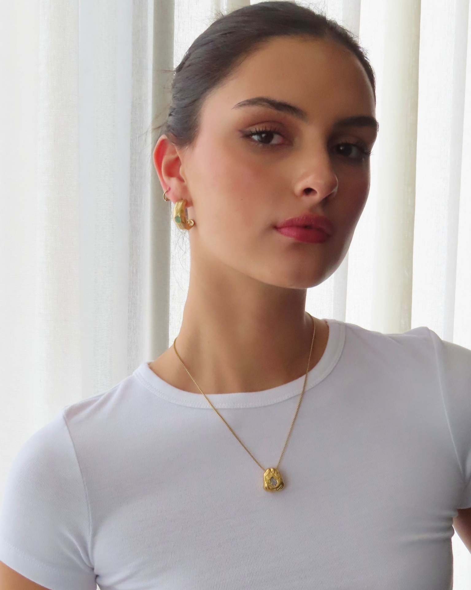 Brass Material Wholesale Jewelry Vacation Simple Style Water Droplets 304 Stainless Steel Zircon Inlay Pendant Necklace Box Chain