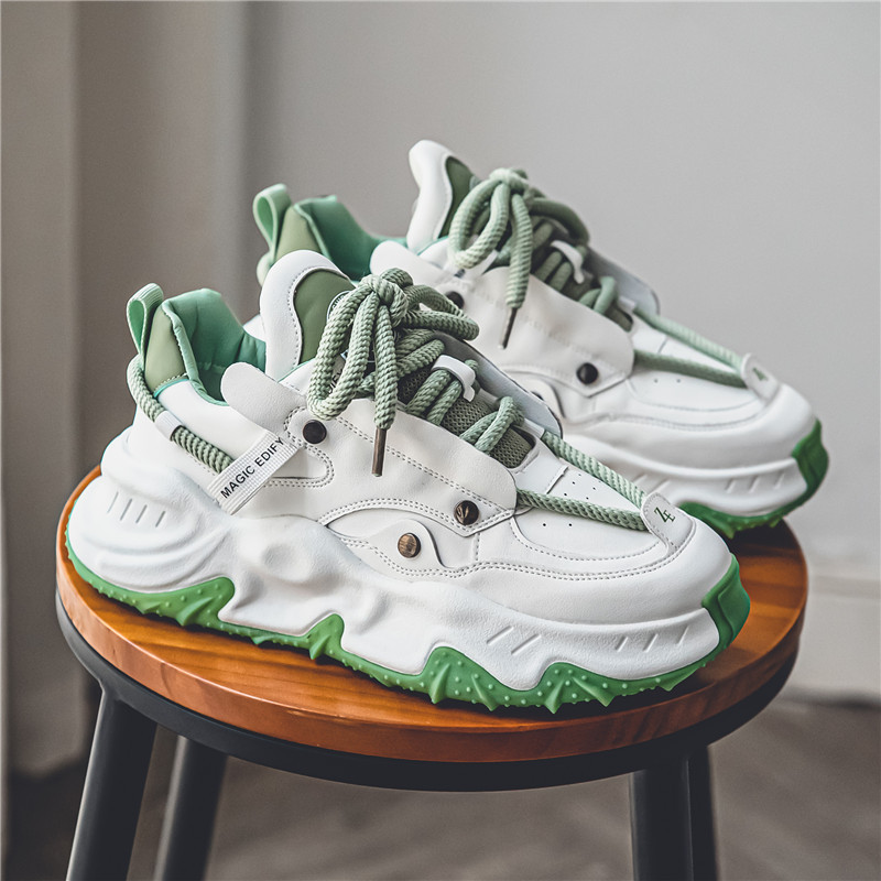 2024 transmisión en vivo nuevo estilo zapatos de papá zapatos de marca de moda zapatos de hombre de cuero casual ligero de lujo zapatos de hombre suela gruesa aumentó zapatos casuales Coreanos