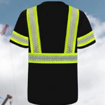 Reflective Shirt, High Visibility, High Brightness, Reflective Night Cycling, Men's and Women's Quick-Drying, Durable, Breathable Black Reflective T-Shirt