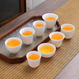 白瓷茶杯功夫茶具陶瓷品茗杯家园会客喝茶杯待客茶杯家用批发LOGO