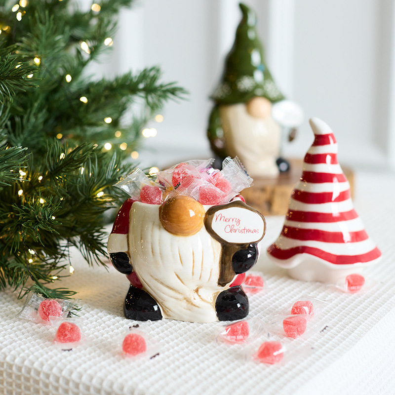 Decoraciones navideñas viejos dulces de cerámica de barras de cerámica de hotel de recepción decoraciones de mesa de vacaciones atmósfera de diseño props