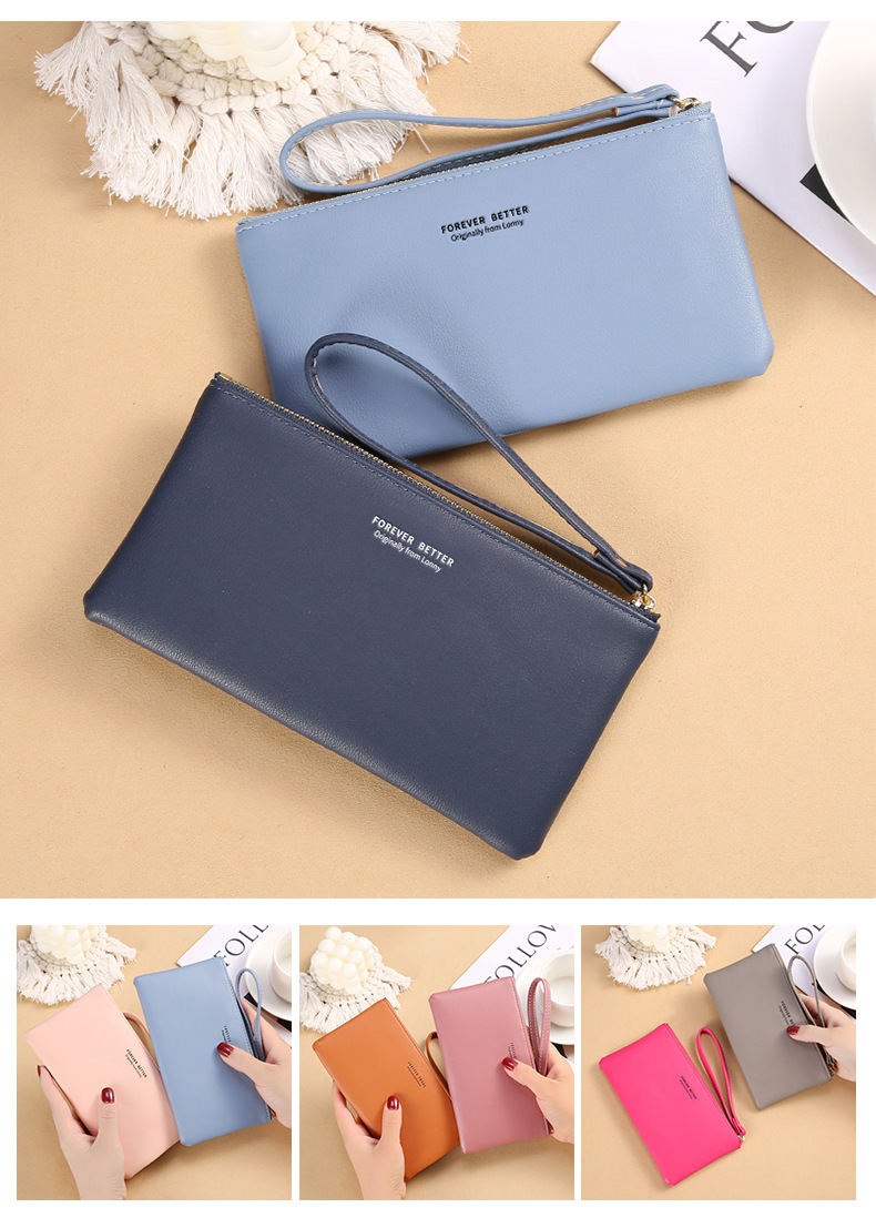 Women's Solid Color Pu Leather Zipper Wallets display picture 8