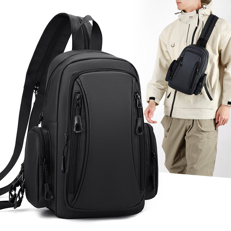 Korean Style Fashionable Backpack Men's Sports Trendy Chest Bag High-End Outdoor Travel Large Capacity Shoulder Backpack Men