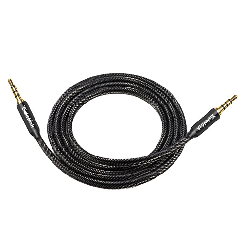 3.5mm audio cable four-section male-to-male tinned oxygen-free copper braided mobile phone connection live broadcast headset car cable