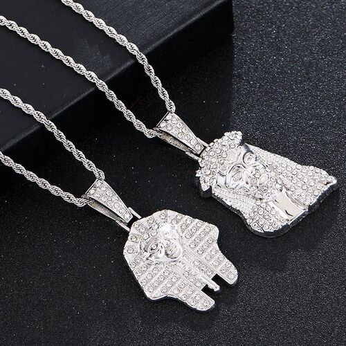 Personalized James Style Unstainless Steel Plated Gold Diamond Pendant Necklace, Versatile Hip-Hop Chain Charm, European and American Style