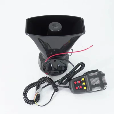 Car Horn 12V 100W Seven-Tone Alarm Megaphone Square Mouth Horn Motorcycle Horn Car Modified Multi-Tone Megaphone