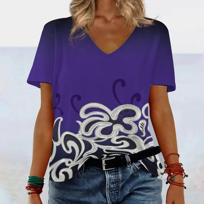 T-Shirt Summer New Solid Color Short-sleeved Women's Elegant Tight Waist Western Style Design Top Trendy Retro Style WB14