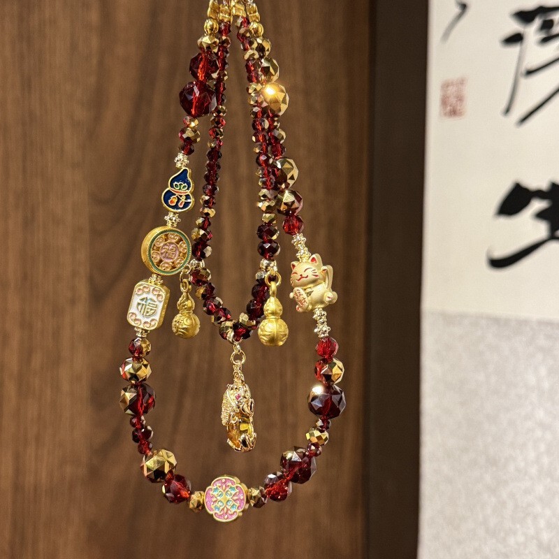 新年暴富招财猫手机链女挂手腕手机挂绳结实耐用防丢挂链高级挂饰|undefined