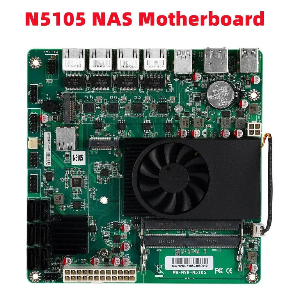 Interfaz dual del M2 de la placa madre del verde del NAS N5105