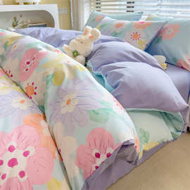 夏季网红款碎花四件套亲肤款清凉床单被套学生宿舍单双人简约床品