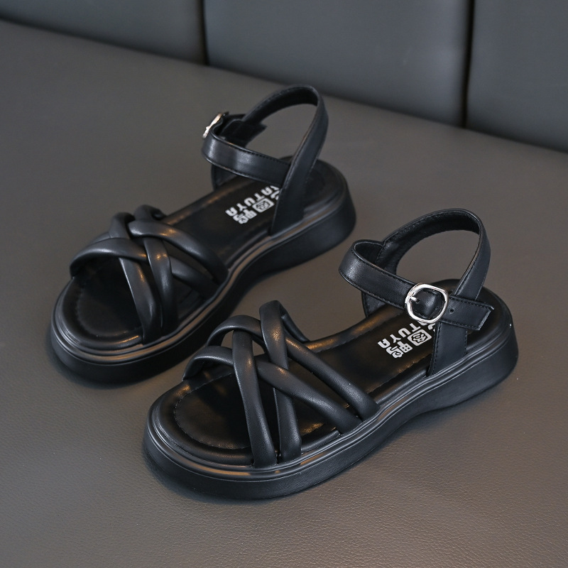 Sandalias de niñas 2026 primavera y otoño nuevas niñas zapatos de princesa extranjera zapatos de playa suave zapatillas de niños