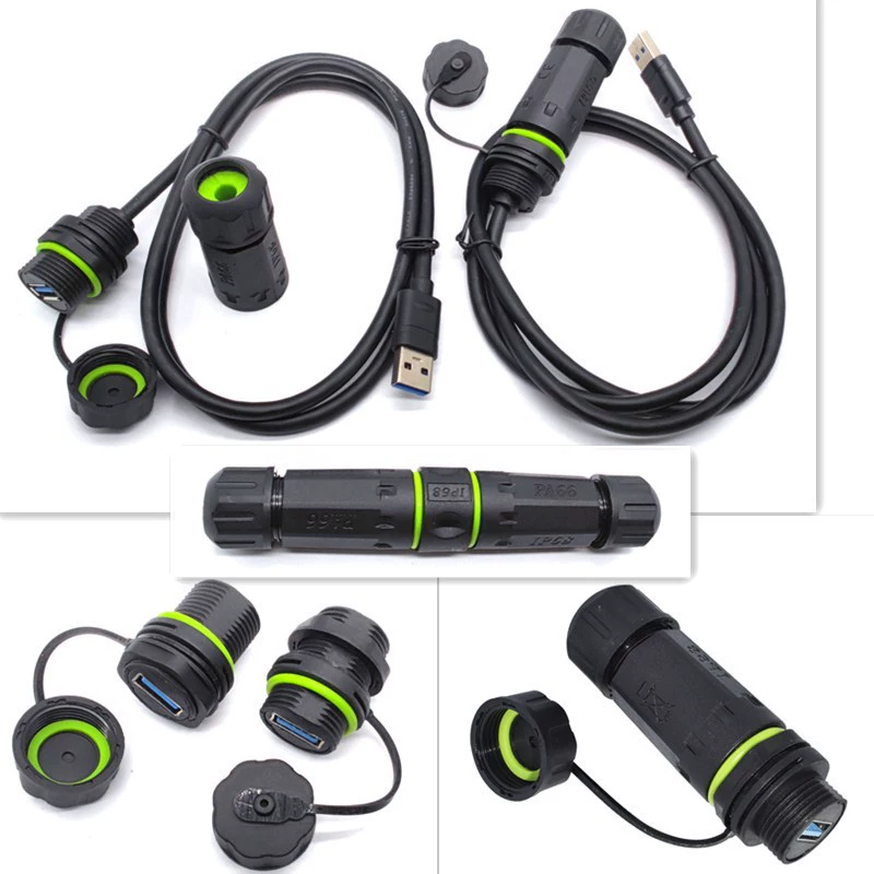 M20-USB panel plug socket Direct Connection usb data signal extension cable outdoor waterproof connector M20-USB panel plug socket Direct Connection usb data signal extension cable outdoor waterproof connector