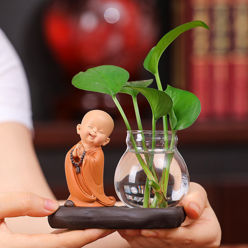 创意玻璃花瓶插花水养装饰品绿萝水培植物器皿客厅茶几桌面小摆件