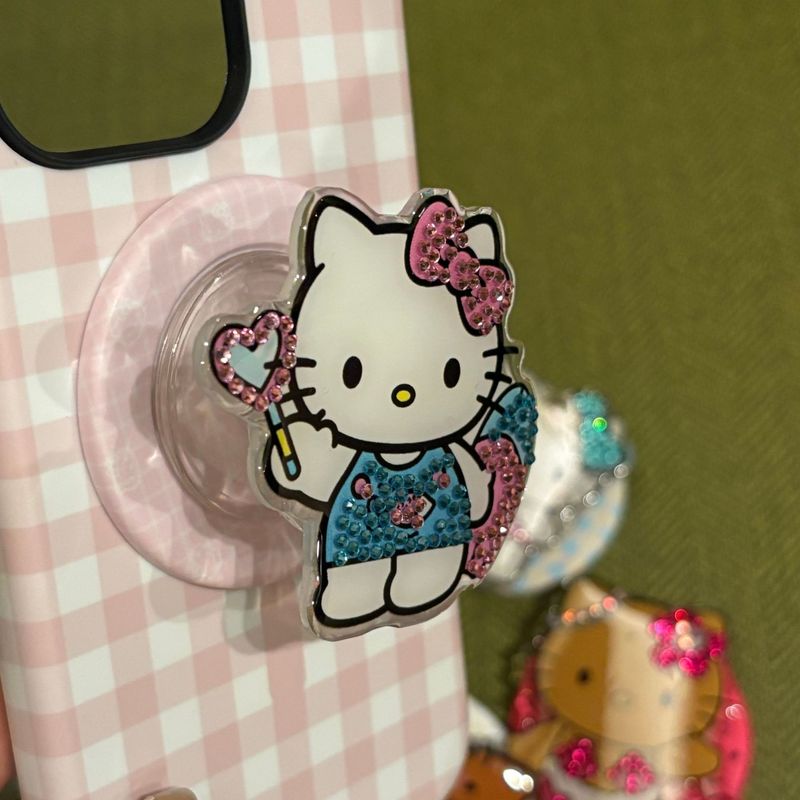 创意点钻美人鱼kitty猫支架适用magsafe磁吸手机壳桌面懒人神器|undefined