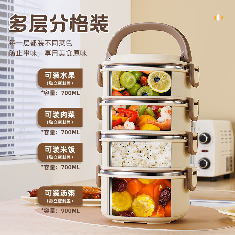 304ステンレス弁当箱多層弁当箱保温電子レンジ携帯サラリーマン学生密封ランチボックス|undefined