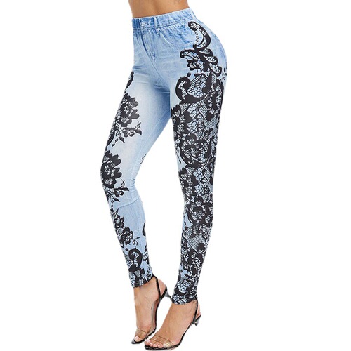 New European and American Style Women's Printed Trousers – Casual Sports Yoga Pants CM2525