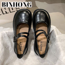 真皮复古玛丽珍女鞋2025秋季新款百搭平底单鞋日系制服jk小皮鞋子