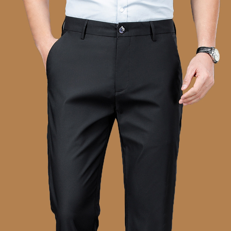 Una pieza de pantalones de hombre de alta elasticidad clase B comercio electrónico en el extranjero comercio electrónico de mediana edad y ancianos pantalones casuales de negocios pantalones papá image 8