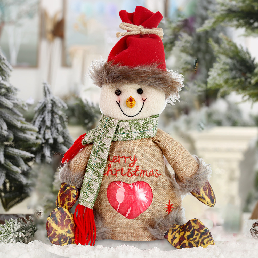 Decoraciones navideñas de terciopelo bolsas de manzanas muñecas bolsas de regalo navideñas de dibujos animados bolsas de dulces transparentes adornos