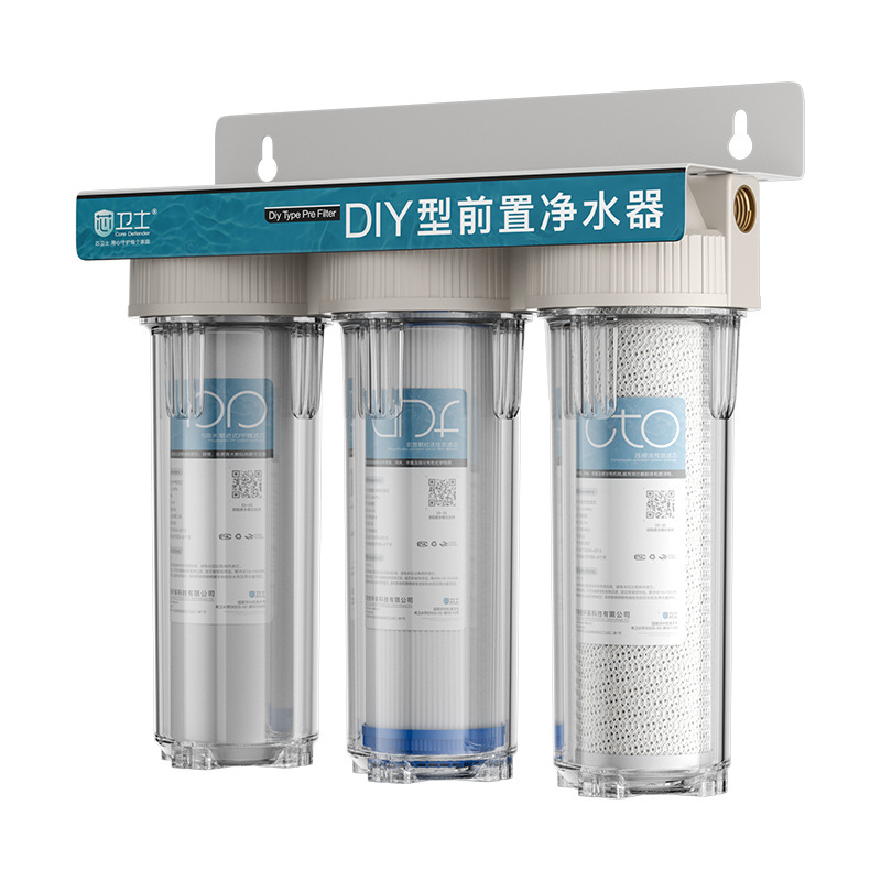 10 pulgadas tres etapas delantera filtro doméstico cocina purificador de agua botella blanca gran purificador de hielo de agua del grifo comercial