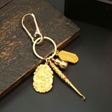 黄铜龙牌龙年钥匙扣挂件 貔貅金钥匙吊坠挂饰 腰挂汽车钥匙挂包包