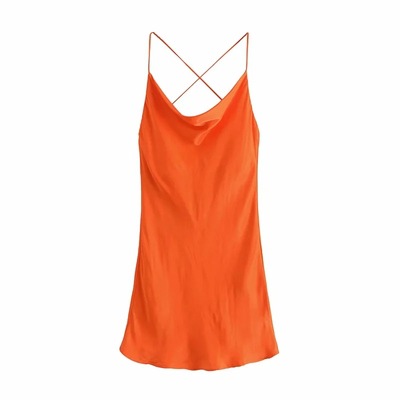 Silk Satin Backless Dress Image 6