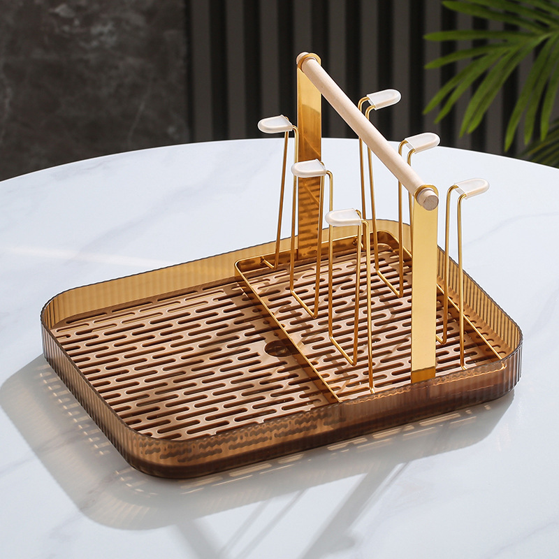 Portavasos invertido con drenaje, estilo japonés, soporte de hierro para cocina al por mayor