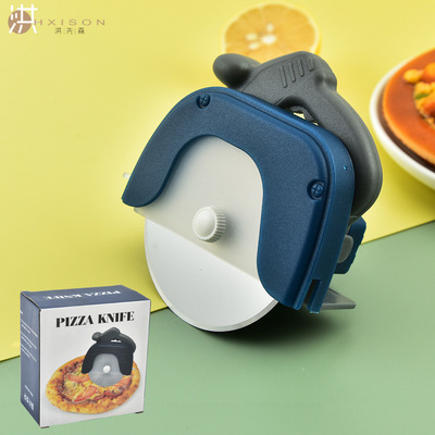 跨境新款手锯披萨刀可拆卸披萨滚轮切刀带保护套轮刀切割刀介饼器