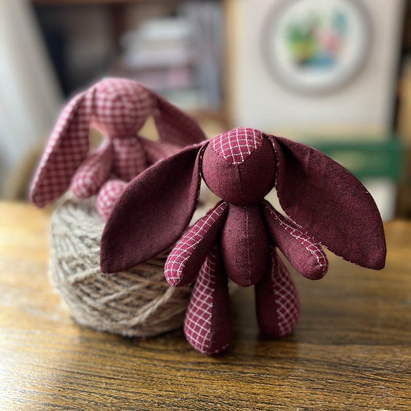 Patchwork creativo conejo muñeca Lu bordado hecho a mano material de bricolaje Paquete de regalo de los niños decoración del hogar grandes orejas de conejo
