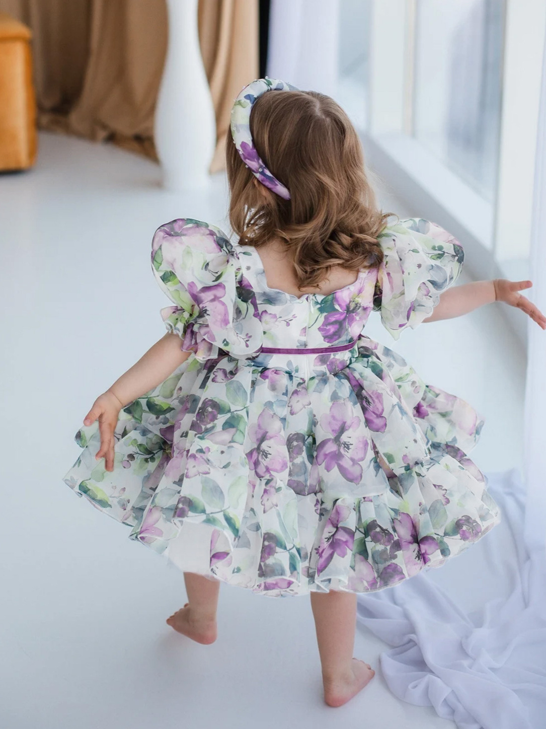 Amazon Oganza impresa vestido de niños vestido de desfile vestido de niña princesa vestido de niña de alta gama