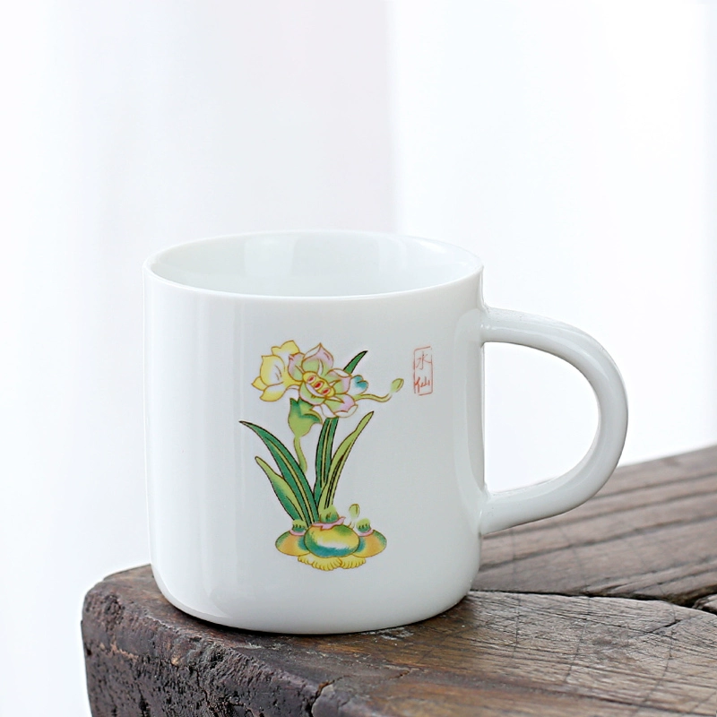 1VPK белая porcelain чашка чая керамическая для мастера чая, подождав, чтобы использовать резинку против ожогов, 6 установленных бокалов