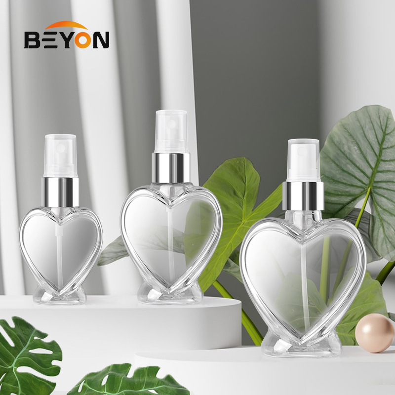 香水香水瓶 喷雾瓶PET 爱心形状 30 80 120ml 化妆品乳业卸妆水分