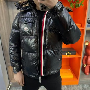 8826 Winter New Casual Hooded Down Jacket Men's High-end Trendy Brand Bright White Duck Down Thickened Jacket for Men