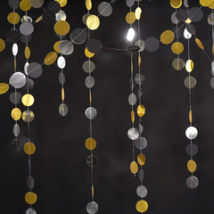 2024 New Year's Day Decoration Black Gold Foil Ribbon Wedding Birthday Festival Atmosphere Setup Ribbon Wholesale Custom